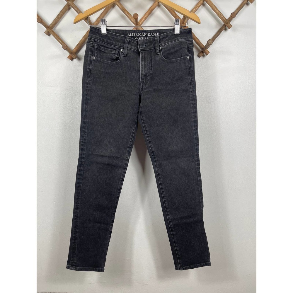 AEO Denim X4 Skinny Jean in Black Size 6S